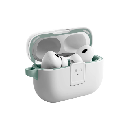Uniq чехол для AirPods Pro 2 Clyde (белый/зеленый) AIRPODSPRO2-CLYDWHSMN