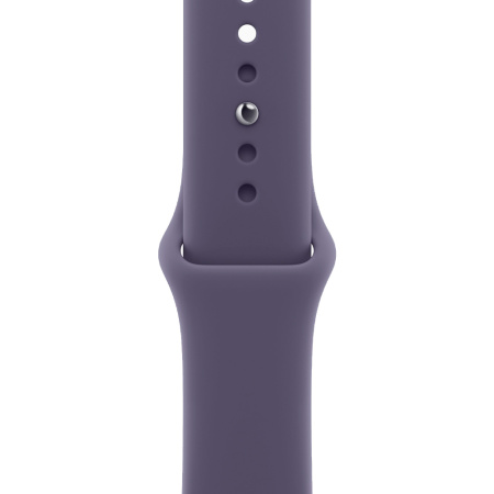 Apple Watch 11 42mm, алюминий, серебристый, спортивный фиолетовый ремешок M/L