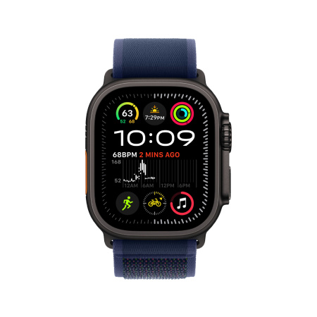 Apple Watch Ultra 2 49mm, черный, Trail Loop M/L синий ремешок