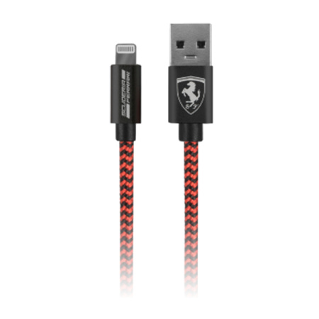 Ferrari кабель USB A/Lightning Nylon 1.5м (красный) FETCNYBK