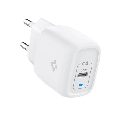 Spigen СЗУ 20W Type-C + кабель Lightning (белый) ASE05999