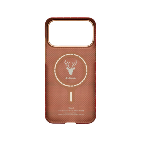 Pitaka чехол для iPhone 17 Pro Ultra-Slim Case PitaTap Threads of Winter MagSafe (красный)