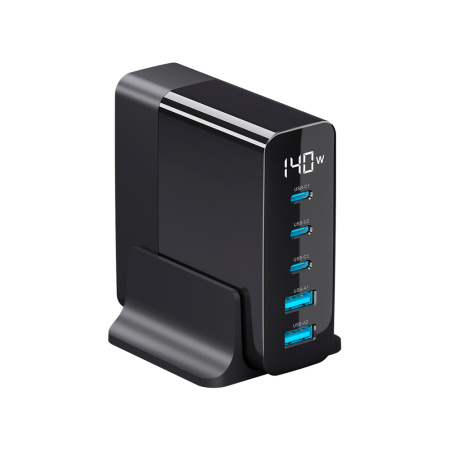 Deppa СЗУ Power Delivery 140W 3x Type-C + 2x USB A (белый) 11437