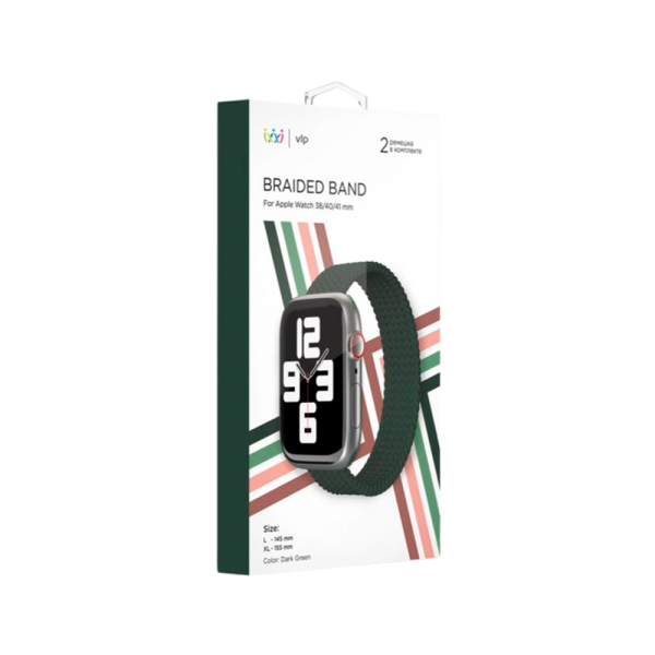 VLP ремешок Braided Band (S/M) 2 шт. 41 мм (темно-зеленый) vlp-BB2AW-SM-41DG VLP ремешок Braided Band (S/M) 2 шт. 41 мм (темно-зеленый) vlp-BB2AW-SM-41DG