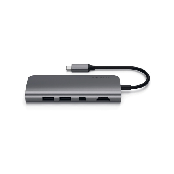 Satechi хаб Aluminum Type-C Multimedia Adapter (серый) ST-TCMM8PAM