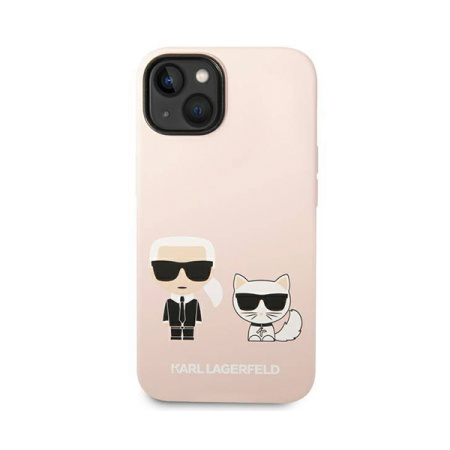 Karl Lagerfeld чехол для iPhone 14 Plus Liquid Silicone Karl&Choupet Magsafe (розовы) KLHMP14MSSKCI