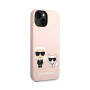 Karl Lagerfeld чехол для iPhone 14 Plus Liquid Silicone Karl&Choupet Magsafe (розовы) KLHMP14MSSKCI