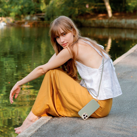 Uniq чехол для iPhone 15 Pro Coehl Creme with Strap MagSafe (светло-зеленый) IP6.1P(2023)-CREMSSAG