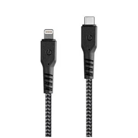 EnergEA кабель Type-C/Lightning FibraTough MFI 0.3м (черный) CBL-FTCL-BLK030