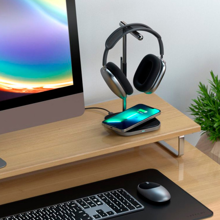 Satechi БЗУ + подставка для наушников Headphone Stand (серый) ST-UCHSMCM