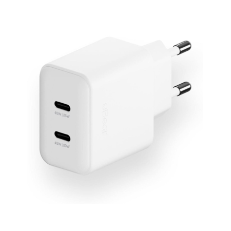 uBear СЗУ Wall charger Bridge GaN 45W 2х Type-C (белый) WC27WHPD45-2C uBear СЗУ Wall charger Bridge GaN 45W 2х Type-C (белый) WC27WHPD45-2C