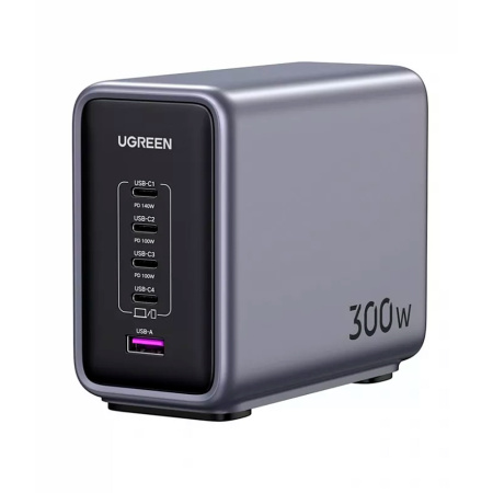 Ugreen СЗУ CD333 300W 4x Type-C + USB A (серый) 90903B