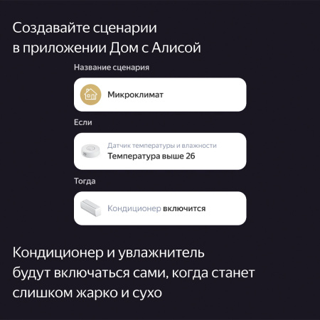 Yandex датчик температуры и влажности с Zigbee (белый) YNDX-00523