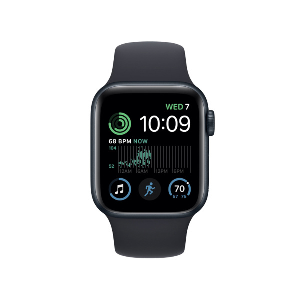 Apple Watch SE 2 44mm, тёмная ночь, спортивный черный ремешок S/M Apple Watch SE 2 44mm, тёмная ночь, спортивный черный ремешок S/M