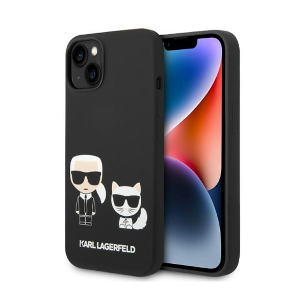 Karl Lagerfeld чехол для iPhone 14 Liquid Silicone Karl & Choupet Magsafe (черный) KLHMP14SSSKCK Karl Lagerfeld чехол для iPhone 14 Liquid Silicone Karl & Choupet Magsafe (черный) KLHMP14SSSKCK