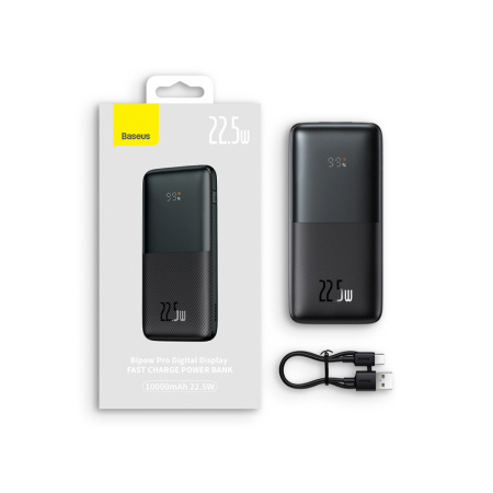 Baseus внешний аккумулятор Bipow Pro 22.5W 10000mAh (черный) PPBD040001 Baseus внешний аккумулятор Bipow Pro 22.5W 10000mAh (черный) PPBD040001