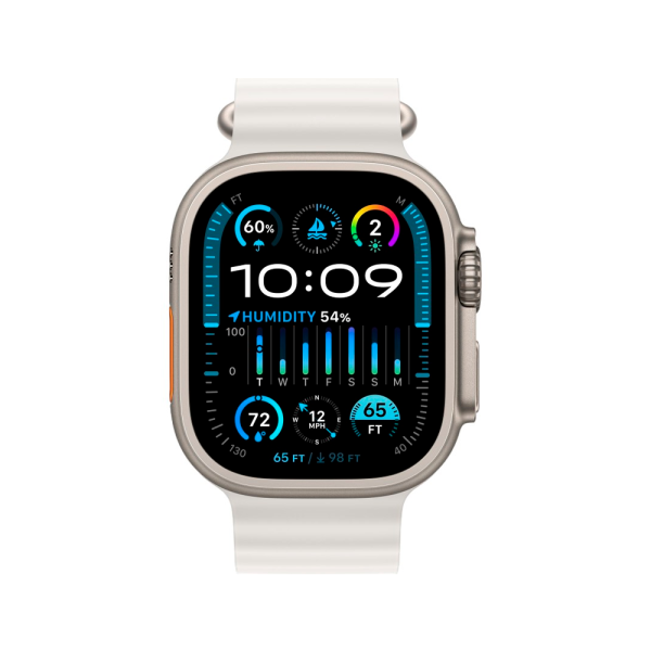 Apple Watch Ultra 2 49mm, серебристый, Ocean Band белый ремешок Apple Watch Ultra 2 49mm, серебристый, Ocean Band белый ремешок