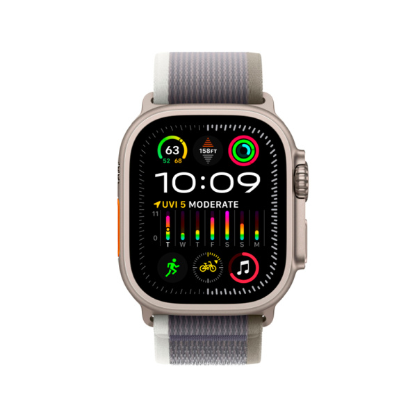 Apple Watch Ultra 2 49mm, серебристый, Trail Loop S/M зеленый/серый ремешок Apple Watch Ultra 2 49mm, серебристый, Trail Loop S/M зеленый/серый ремешок