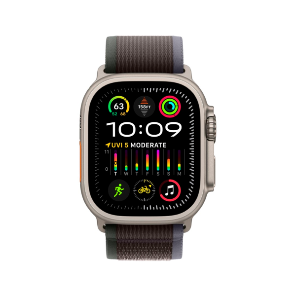 Apple Watch Ultra 2 49mm, серебристый, Trail Loop S/M синий/черный ремешок Apple Watch Ultra 2 49mm, серебристый, Trail Loop S/M синий/черный ремешок